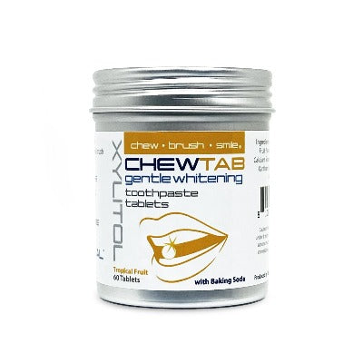 chewtab gentle whitening tropical fruit in aluminum bottle