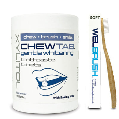 chewtab gentle whitening toothpaste tablets with toothbrush