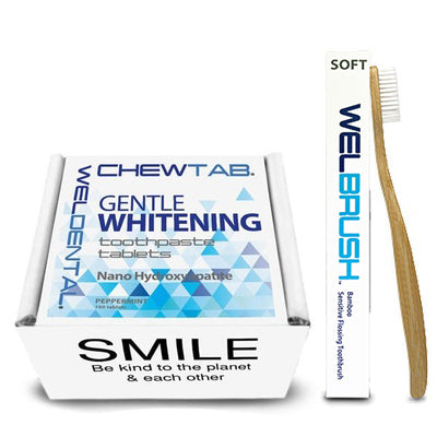 nano hydroxyapatite toothpaste tablets peppermint with toothbrush