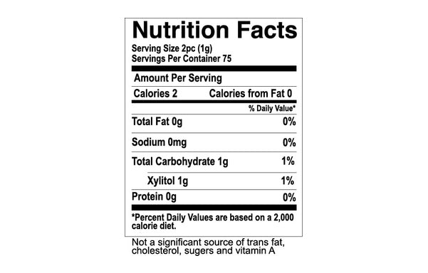 nano hydroxyapatite mints nutrition facts