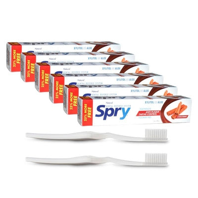 Spry cinnamon toothpaste toothbrush