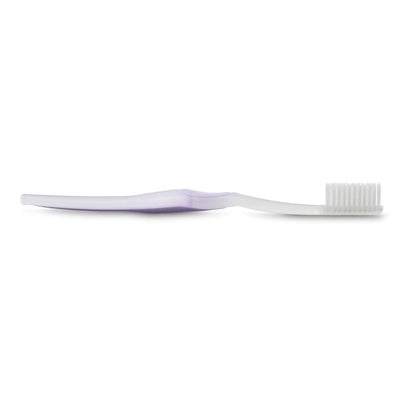 purple flossing toothbrush