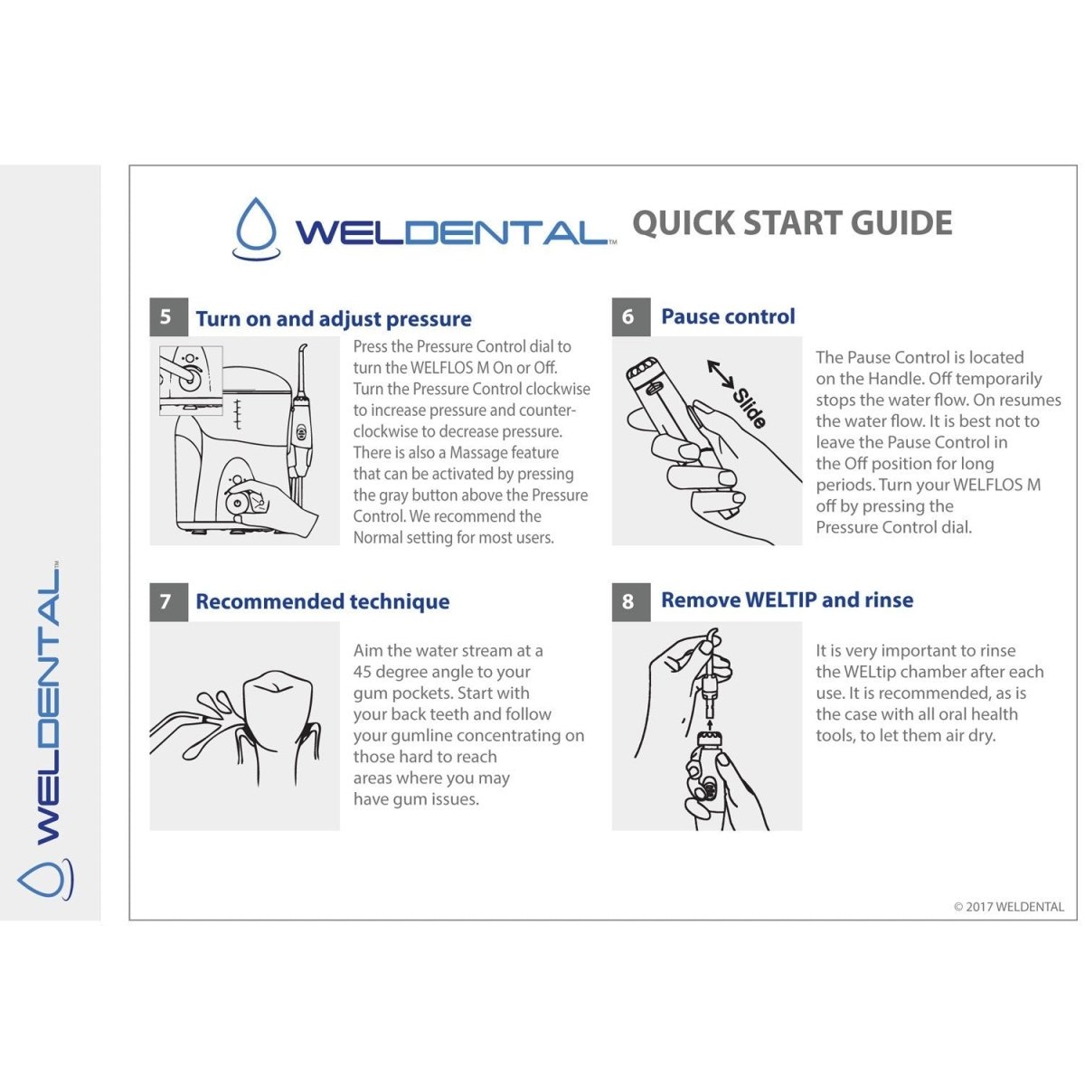 WELFLOS M water flosser Quick Start Guide page 2