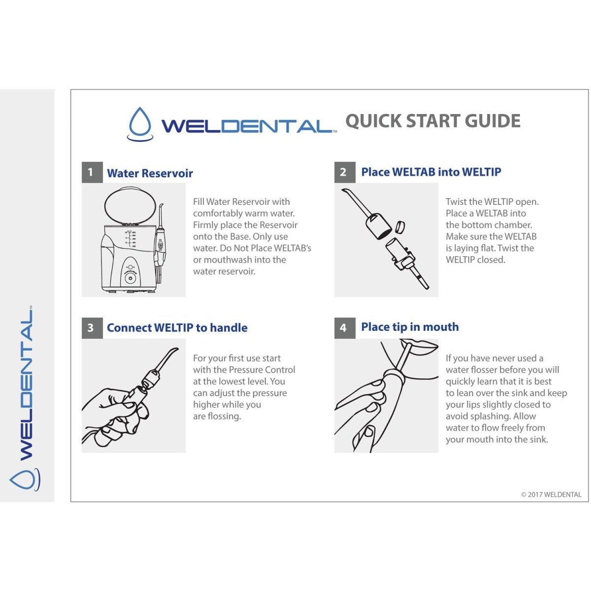 WELFLOS M water flosser Quick Start Guide page 1